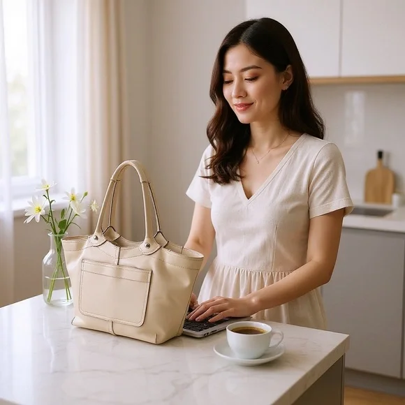 Coach Women’s Bleecker Leather Tote Shoulder Bag - Picture 3 of 13